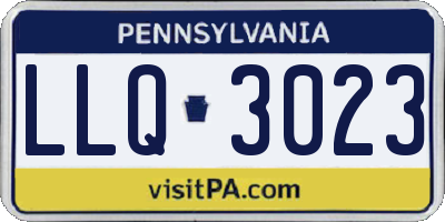PA license plate LLQ3023