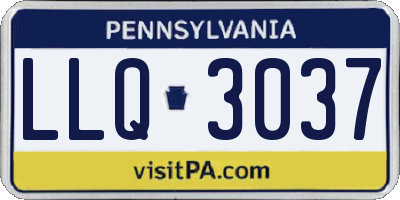 PA license plate LLQ3037