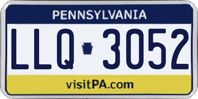 PA license plate LLQ3052