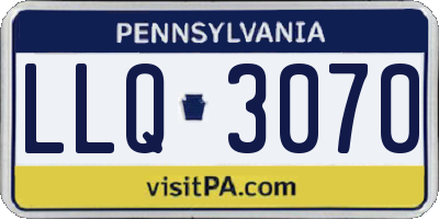 PA license plate LLQ3070