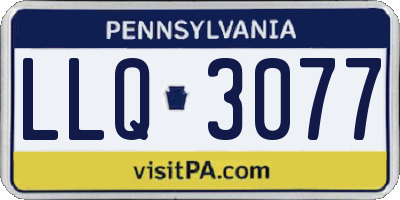 PA license plate LLQ3077