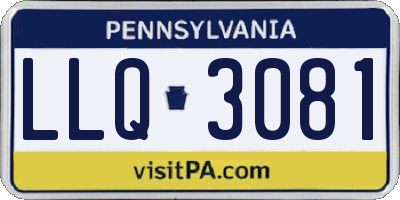 PA license plate LLQ3081
