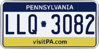 PA license plate LLQ3082