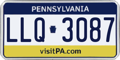 PA license plate LLQ3087