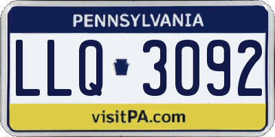 PA license plate LLQ3092