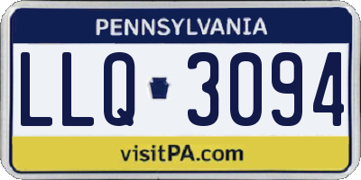 PA license plate LLQ3094
