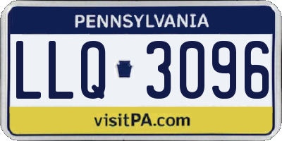 PA license plate LLQ3096