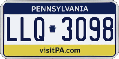 PA license plate LLQ3098