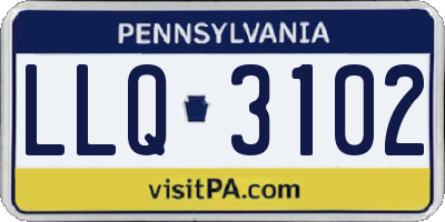 PA license plate LLQ3102