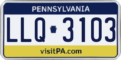 PA license plate LLQ3103