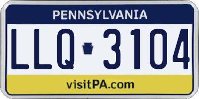 PA license plate LLQ3104
