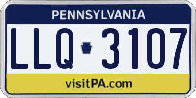 PA license plate LLQ3107