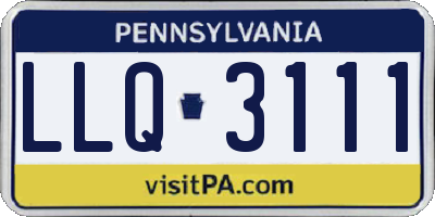 PA license plate LLQ3111