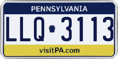 PA license plate LLQ3113