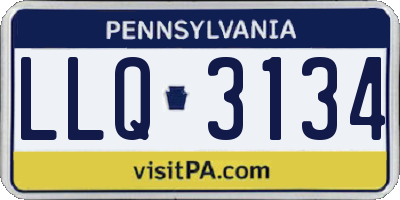 PA license plate LLQ3134