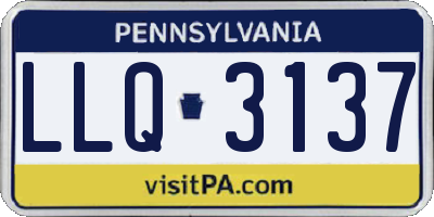 PA license plate LLQ3137