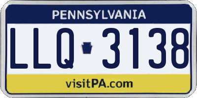 PA license plate LLQ3138
