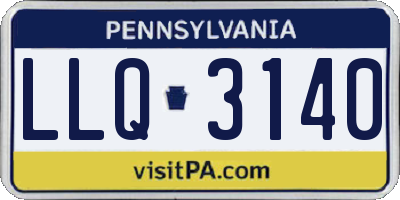 PA license plate LLQ3140