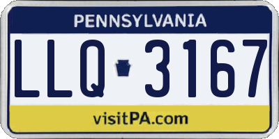 PA license plate LLQ3167