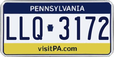 PA license plate LLQ3172