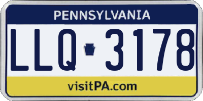 PA license plate LLQ3178