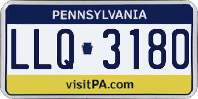 PA license plate LLQ3180