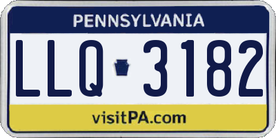 PA license plate LLQ3182