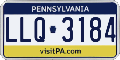 PA license plate LLQ3184