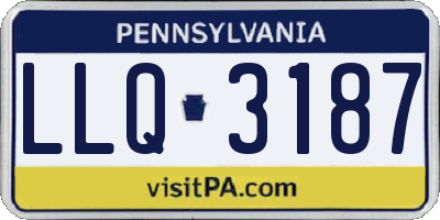 PA license plate LLQ3187