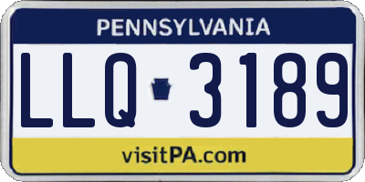 PA license plate LLQ3189
