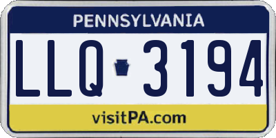 PA license plate LLQ3194