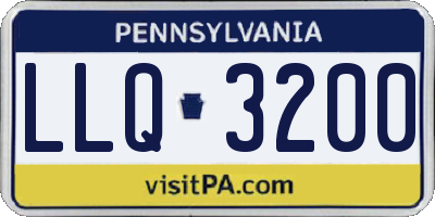 PA license plate LLQ3200