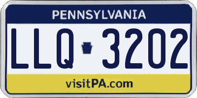 PA license plate LLQ3202