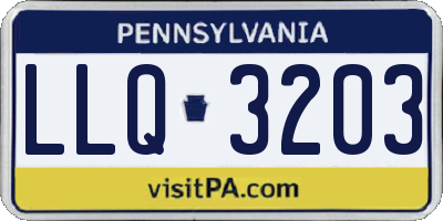 PA license plate LLQ3203