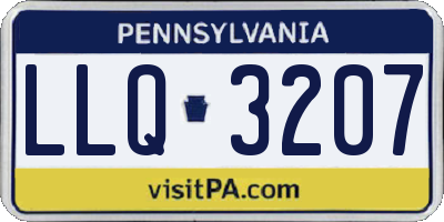PA license plate LLQ3207