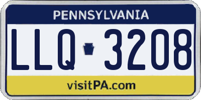 PA license plate LLQ3208