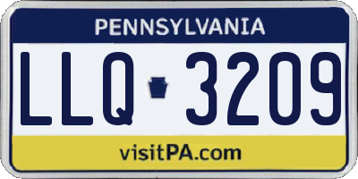 PA license plate LLQ3209
