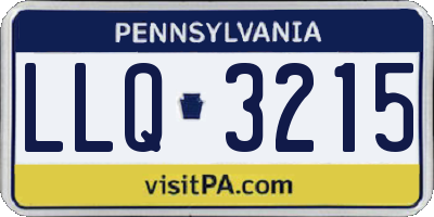 PA license plate LLQ3215