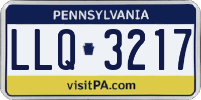 PA license plate LLQ3217