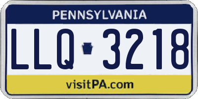 PA license plate LLQ3218