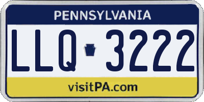 PA license plate LLQ3222