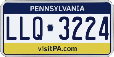 PA license plate LLQ3224