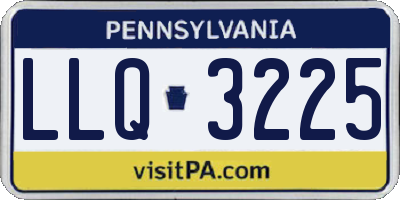 PA license plate LLQ3225