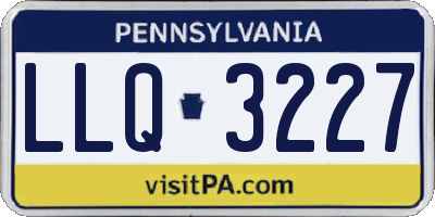 PA license plate LLQ3227