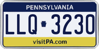 PA license plate LLQ3230