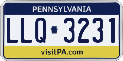PA license plate LLQ3231