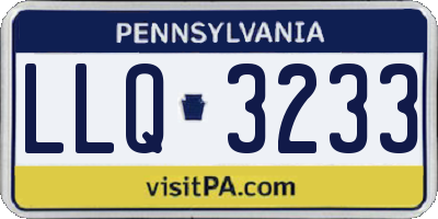 PA license plate LLQ3233