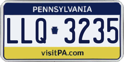 PA license plate LLQ3235