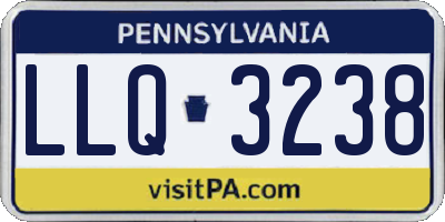 PA license plate LLQ3238