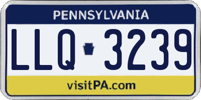 PA license plate LLQ3239